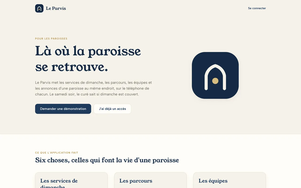 Home page of Le Parvis